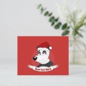 Kerstcartoon met schattig panda-beer briefkaart (Staand voorkant)