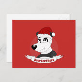 Kerstcartoon met schattig panda-beer briefkaart (Voorkant / Achterkant)