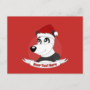 Kerstcartoon met schattig panda-beer briefkaart