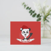 Kerstcartoon met schattig panda-beer briefkaart (Staand voorkant)