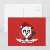 Kerstcartoon met schattig panda-beer briefkaart (Voorkant / Achterkant)