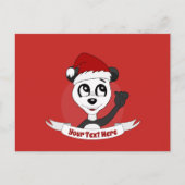 Kerstcartoon met schattig panda-beer briefkaart