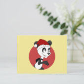 Kerstcartoon met schattig panda-beer briefkaart (Staand voorkant)
