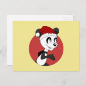 Kerstcartoon met schattig panda-beer briefkaart (Voorkant / Achterkant)