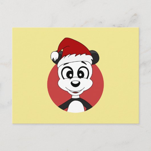Kerstcartoon met schattig panda-beer briefkaart (Voorkant)