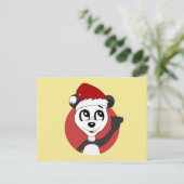 Kerstcartoon met schattig panda-beer briefkaart (Staand voorkant)
