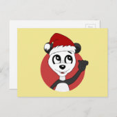 Kerstcartoon met schattig panda-beer briefkaart (Voorkant / Achterkant)