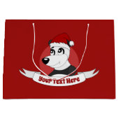 kerstcartoon met schattig panda-beer grote cadeau groot cadeauzakje (Voorkant)