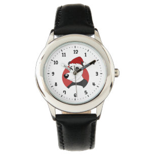 Kerstcartoon met schattig panda-beer horloge