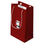 kerstcartoon met schattig panda-beer klein cadeau klein cadeauzakje (Achterkant Gekanteld)