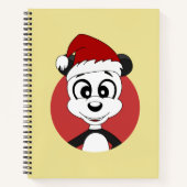 Kerstcartoon met schattig panda-beer notitieboek (Voorkant)