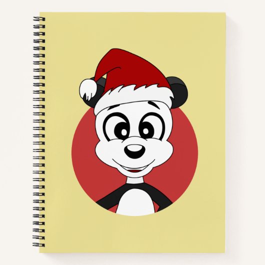 Kerstcartoon met schattig panda-beer notitieboek (Voorkant)