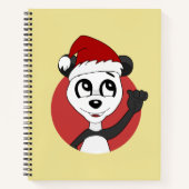 Kerstcartoon met schattig panda-beer notitieboek (Voorkant)