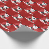 kerstcartoon met schattig panda-beer om pa te verp cadeaupapier (Hoek)