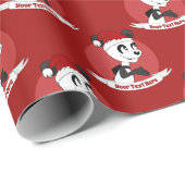 kerstcartoon met schattig panda-beer om pa te verp cadeaupapier (Rol Hoek)