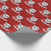 kerstcartoon met schattig panda-beer om pa te verp cadeaupapier (Hoek)