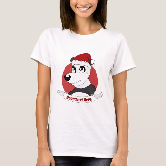 Kerstcartoon met schattig panda-beer T-Shirt (Voorkant)