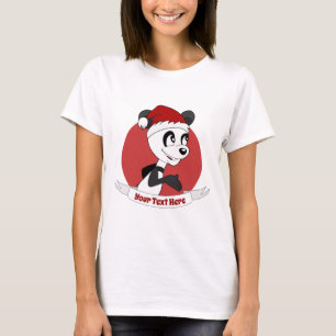 Kerstcartoon met schattig panda-beer T-Shirt