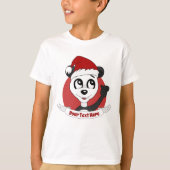 Kerstcartoon met schattig panda-beer T-Shirt (Voorkant)