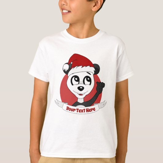 Kerstcartoon met schattig panda-beer T-Shirt (Voorkant)