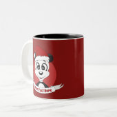 kerstcartoon met schattig panda-beer tweetone-co tweekleurige koffiemok (Voorkant links)