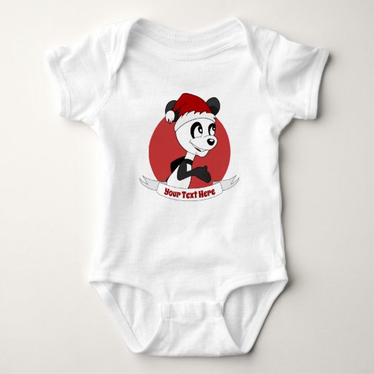 Kerstcartoon met schattige panda-baby romper (Voorkant)