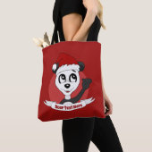 Kerstcartoon met schattige panda-beer canvas tas (Dichtbij)