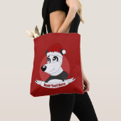 Kerstcartoon met schattige panda-beer canvas tas (Dichtbij)