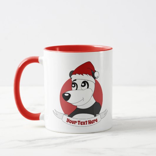 Kerstcartoon met schattige panda-beer mok (Links)