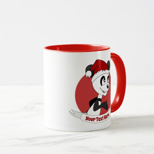 Kerstcartoon met schattige panda-beer mok (Voorkant rechts)