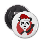 Kerstcartoon met schattige panda-beer open button flesopener (Voorkant)