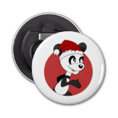 Kerstcartoon met schattige panda-beer open button flesopener (Voorkant)