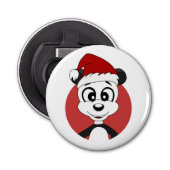Kerstcartoon met schattige panda-beer open button flesopener (Voorkant)