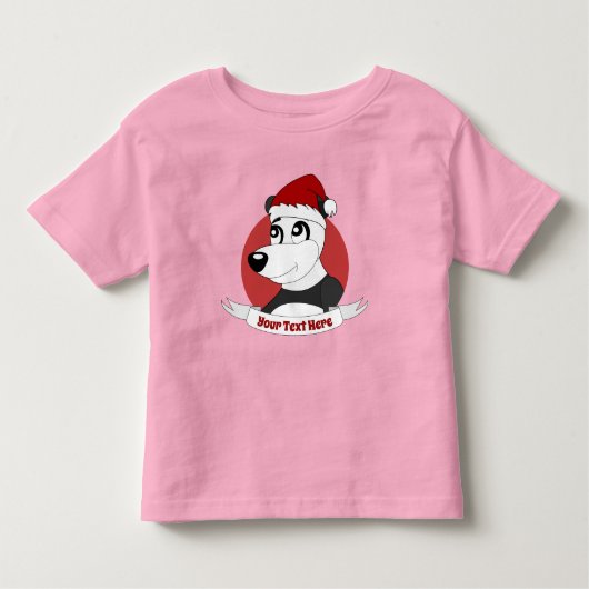 kerstcartoon met schattige panda-beer peuter-s kinder shirts (Voorkant)