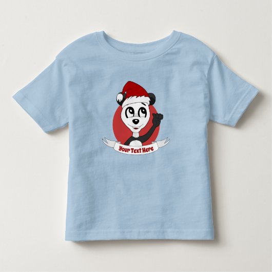 kerstcartoon met schattige panda-beer peuter-s kinder shirts (Voorkant)