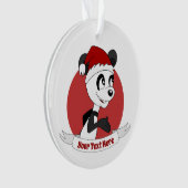 kerstcartoon met schattige panda-beer versiering ornament (voorkant)