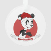 kerstcartoon met schattige panda-beer versiering ornament (achterkant)