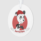 kerstcartoon met schattige panda-beer versiering ornament (voorkant)
