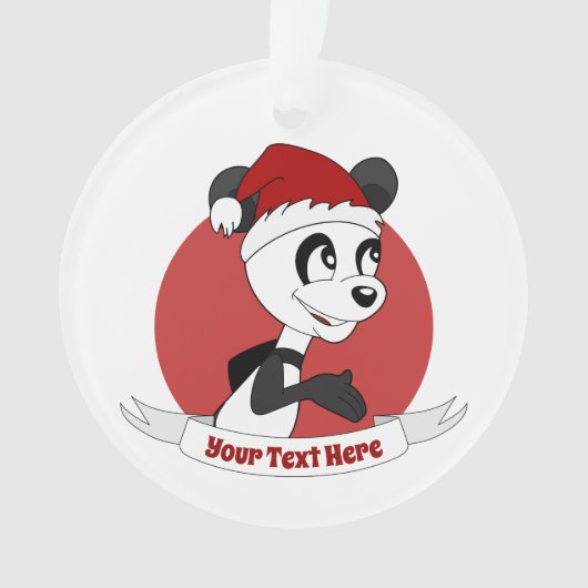 kerstcartoon met schattige panda-beer versiering ornament (voorkant)