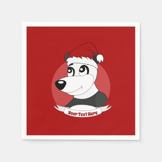 kerstcartoon met schattige panda-beren luiers servet (Voorkant)