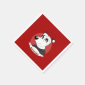 kerstcartoon met schattige panda-beren luiers servet (Hoek)