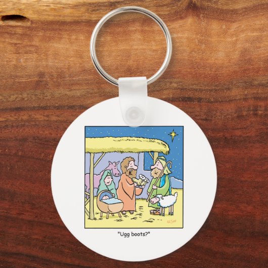 KerstCartoon Oegg Boots Sleutelhanger (Voorkant)
