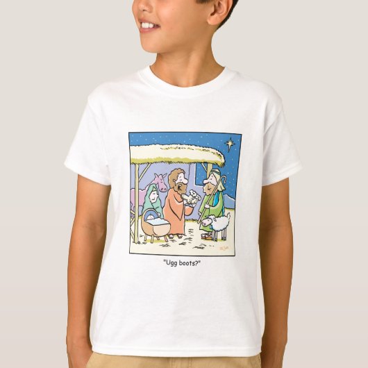 KerstCartoon Oegg Boots T-shirt (Voorkant)