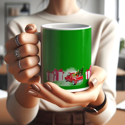 kerstcartoons groene COFFEE-MOK Koffiemok