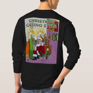Kerstcasino-stijl, lang zwart shirt terug