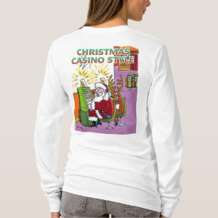 Kerstcasino-stijl vrouwen met een lang shirt