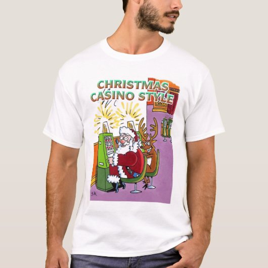 Kerstcasino Style, wit T-shirt (Voorkant)
