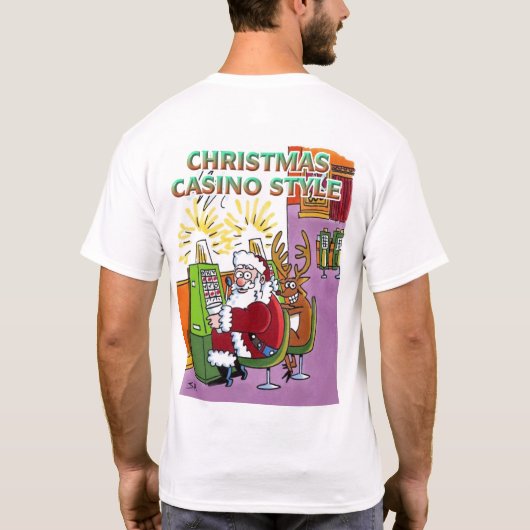 Kerstcasino Style, wit T-shirt achteraan (Achterkant)