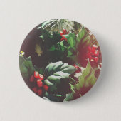 kerstcatctus ronde button 5,7 cm (Voorkant)