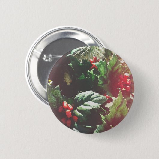 kerstcatctus ronde button 5,7 cm (Voorkant /achterkant)